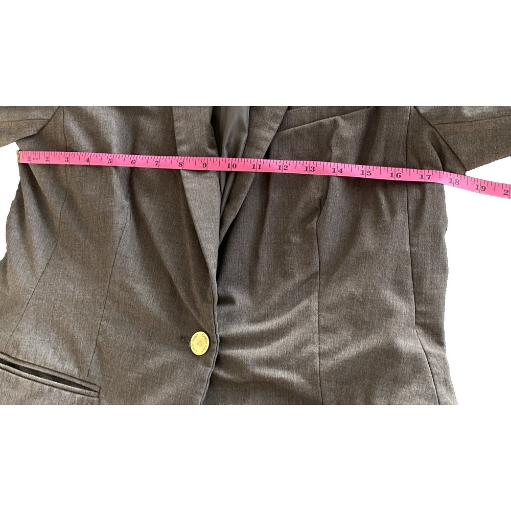 Calvin Klein Women's Brown One Button Closure Padded Blazer Size 12 - Picture 11 of 12